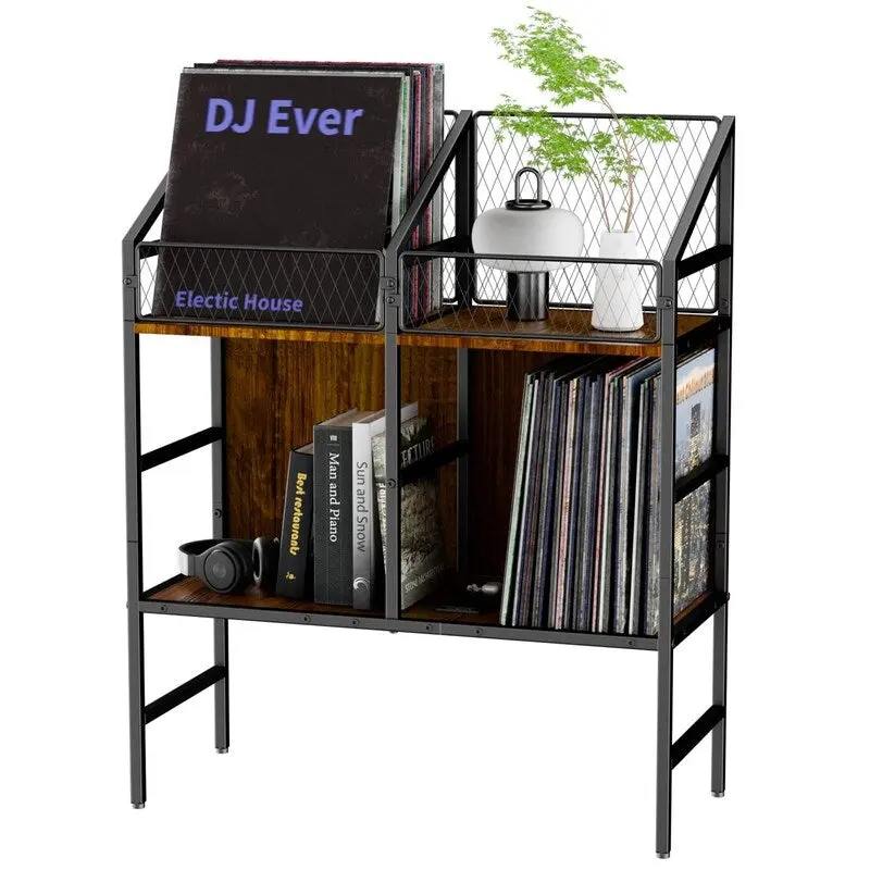 Vinyl Record Holder Storage Rack - 10D x 27.8W x 34.5H