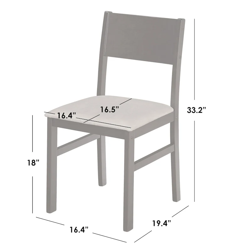 Solid Rubberwood Dining with Cushioned Chairs – White / Espresso, Microfiber / Faux Leather, Seats 4