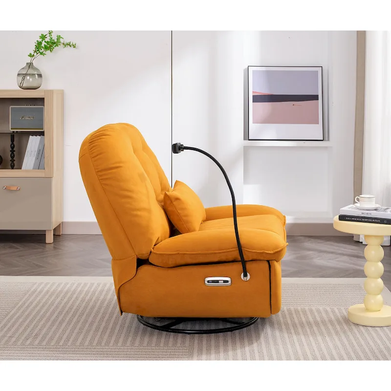 Power Swivel Recliner With USB Charger and Bluetooth Music Player