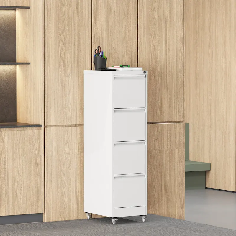 Versatile Locking Metal File Cabinet with Wheels for Home and Office Use