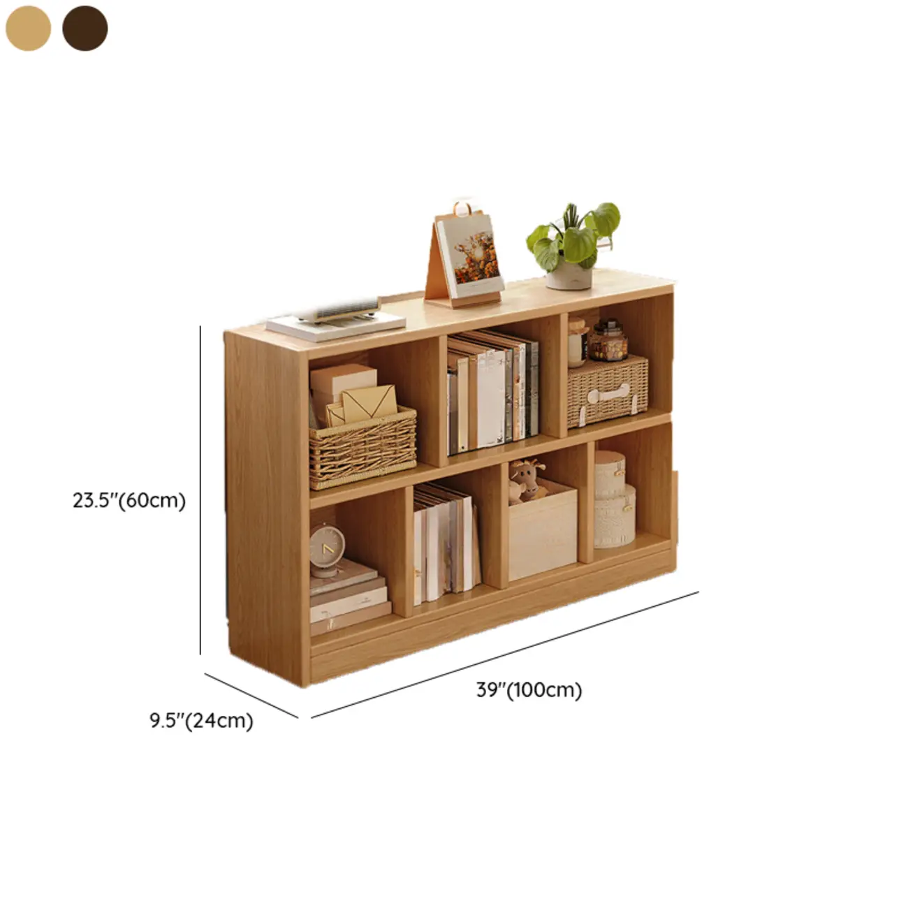 Modern Wooden Compact Bookcase Home Office Shelves