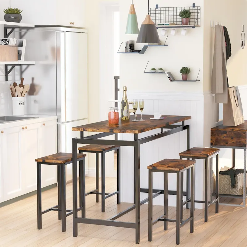 Mieres Modern Farmhouse Counter Height Pub 5-piece Dining Set