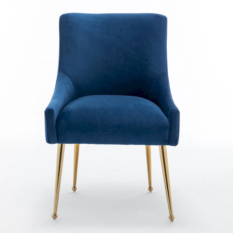 SEYNAR Velvet Upholstered Dining Chair Set of 2, Modern Glam Armless Side Chair