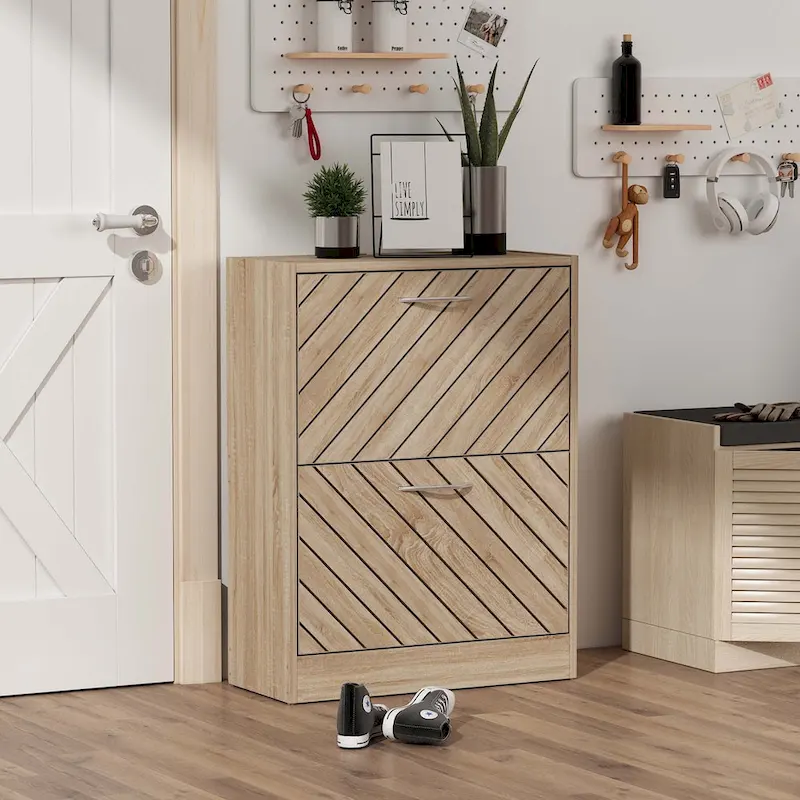 22.4W Modern Shoe Storage Cabinet,Fold-out Drawer