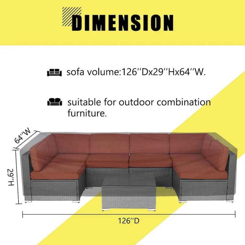 Outdoor Patio Furniture Waterproof Fabric Couch Covers