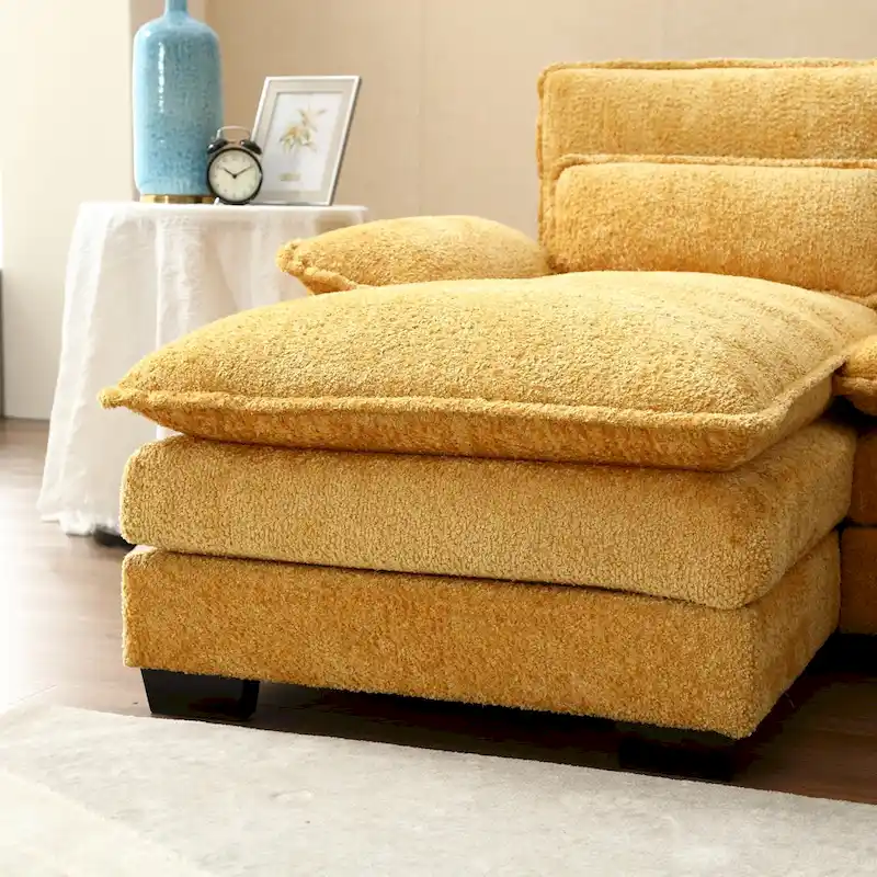 Ouyessir Large Chenille Fabric U-shaped Sectional Sofa with Cushions