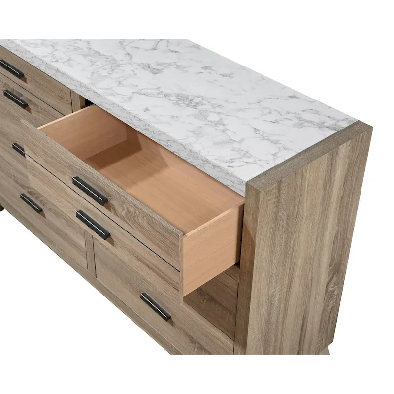 Daemon 4 Piece Light Brown Panel Bedroom Set