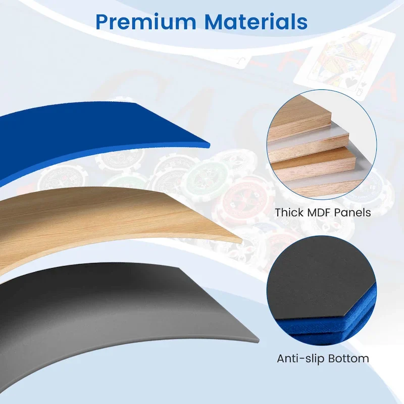 Costway 48 Poker Table Top - 8 Player Foldable Texas Holdem Poker - See Details