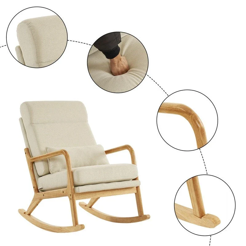 39.37 W High-Back Dual-Use Upholstered Rocking Chair/Accent Chair