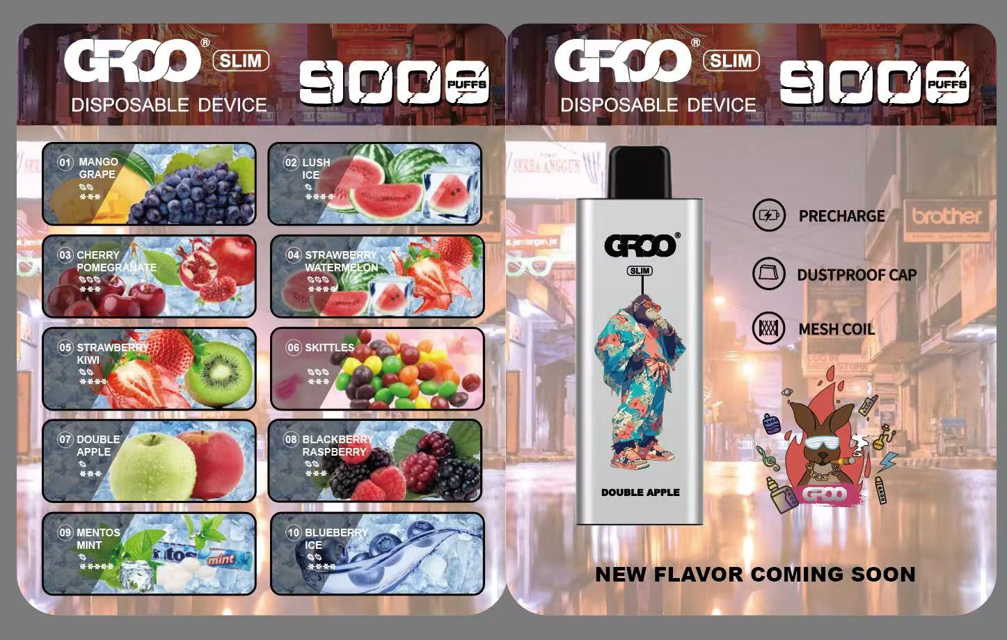 Dook （Groo）Slim 9000 Puffs newest brand 10 Flavors