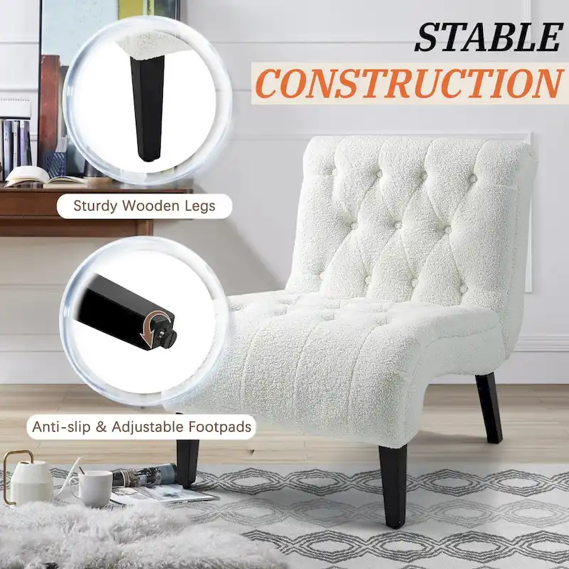 Set of 2 Armless Accent Upholstered Lounge Chair