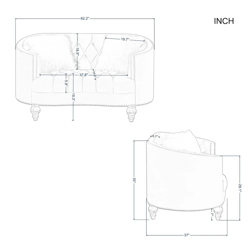 Living Room Velvet Sofa