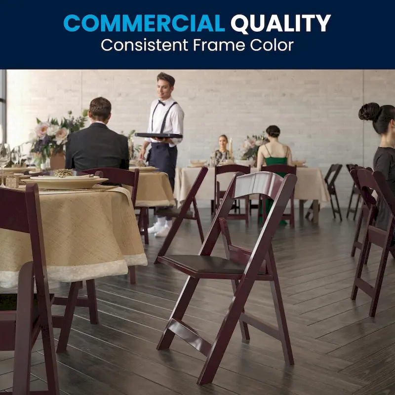 Set of 2 Folding Chairs with Padded Seats - 18D x 17.25W x 30.75H