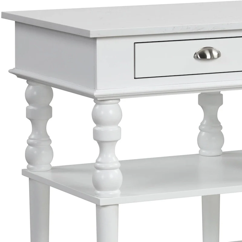 Leota White 2-Drawer Kitchen Island