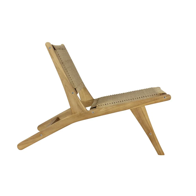 Woven Seagrass Armless Chair - Teak Wood Frame (Natural)
