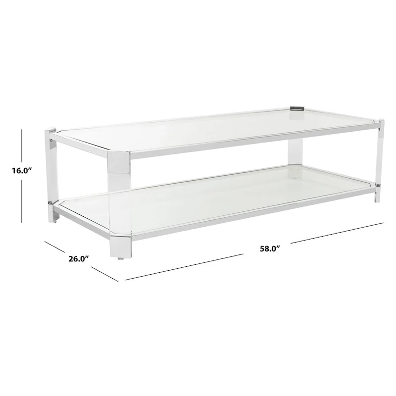 SAFAVIEH Couture Begoa Clear Glass Coffee Table - 58 W x 26 L x 16 H - 58Wx26Dx16H