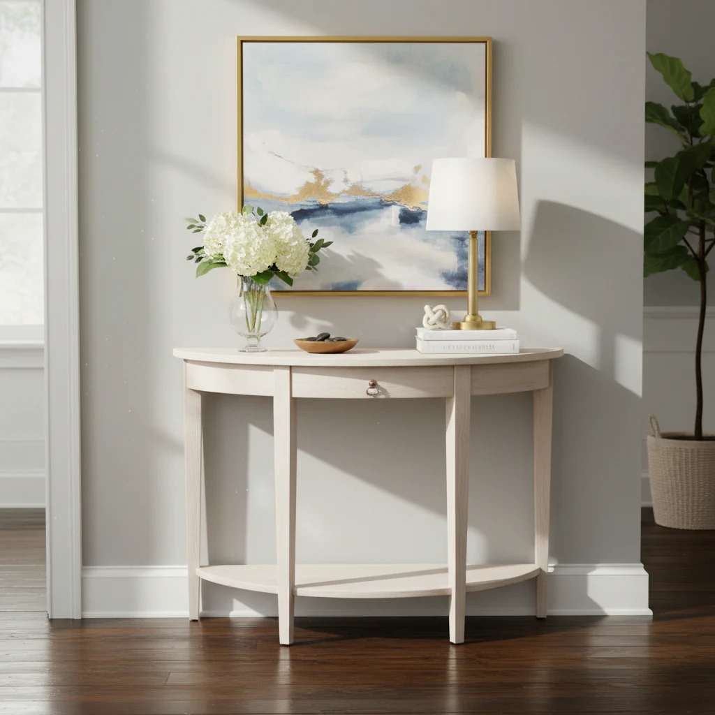 Half-moon Unfinished Modern Console Table