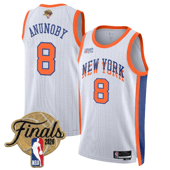 New York Knicks 23-24 City OG Anunoby 8 2026 Finals jersey