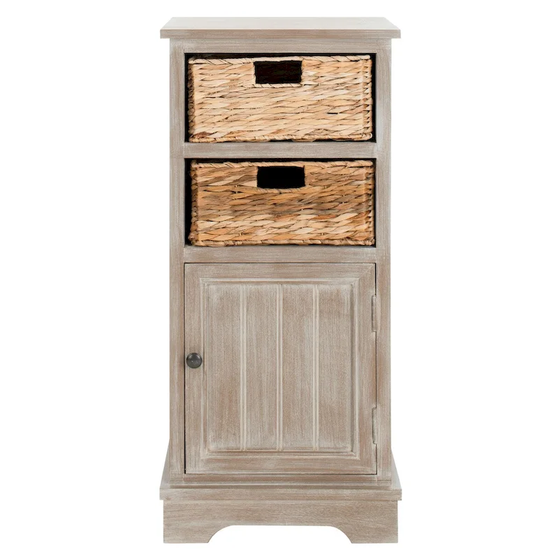 SAFAVIEH Golda Distressed Black Storage Cabinet - 15.9   x 11.8   x 35   - 16Wx12Dx35H