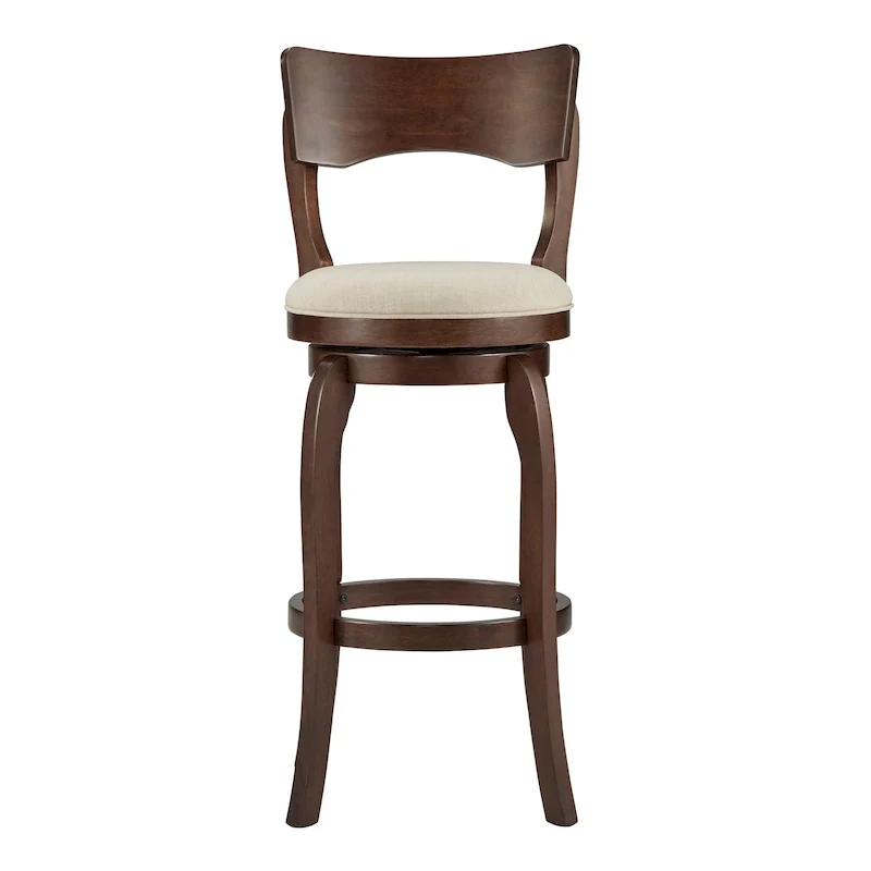 Lyla Swivel 29-inch Brown High Back Bar Height Barstool by iNSPIRE Q Classic