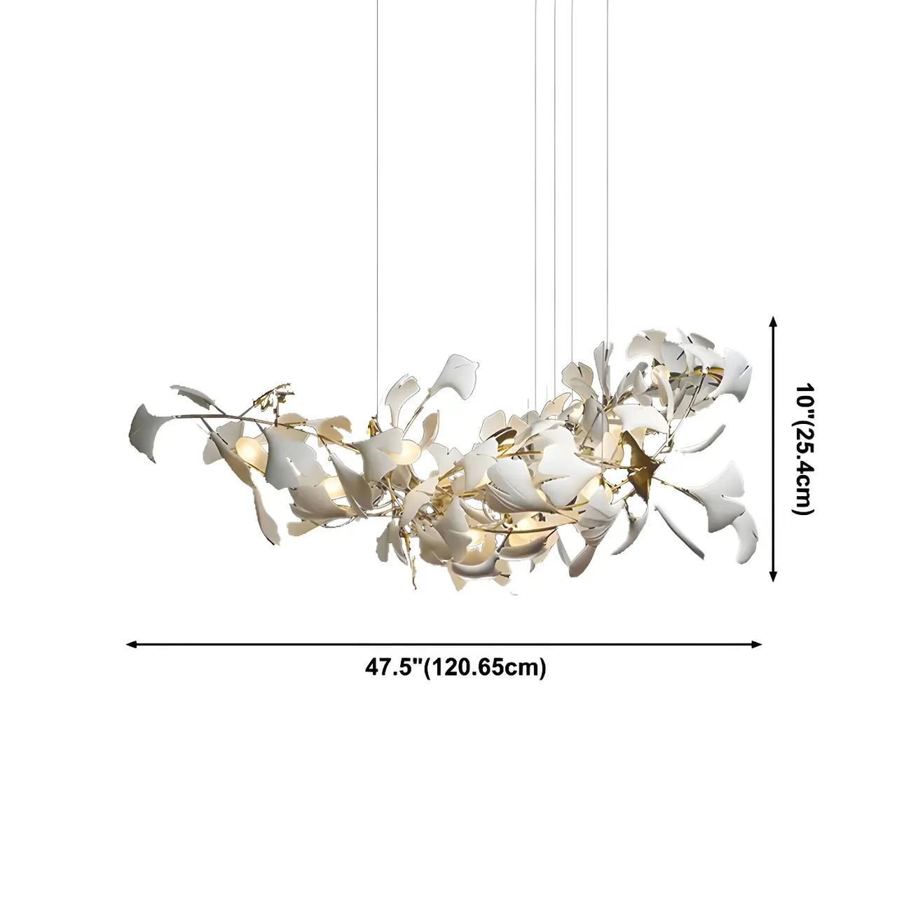 Dining Area Modern White Leaf-Inspired Chandelier