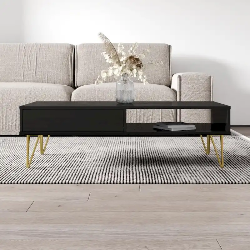 High Gloss Coffee Table, Black / White, Modern Style