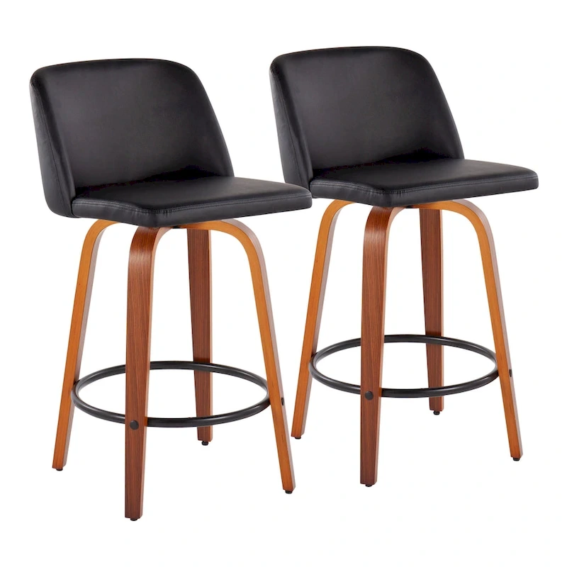 Carson Carrington Vallberga 26  Counter Stool with Black Round Footrest (Set of 2)