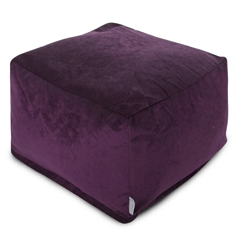 Velvet Pouf Ottoman – Round Footrest & Extra Seating
