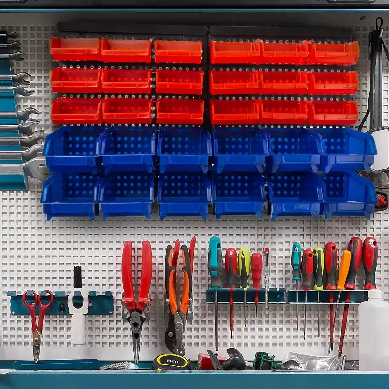 Fleming Supply Wall-Mounted 30-Bin Organizer Rack - Red/Blue