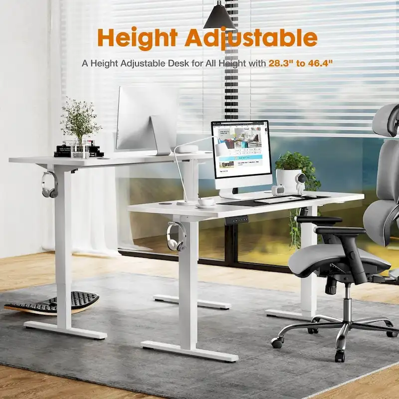 Electric Height Adjustable Standing Desk,Sit to Stand Ergonomic Computer Desk,Black,55 x 24