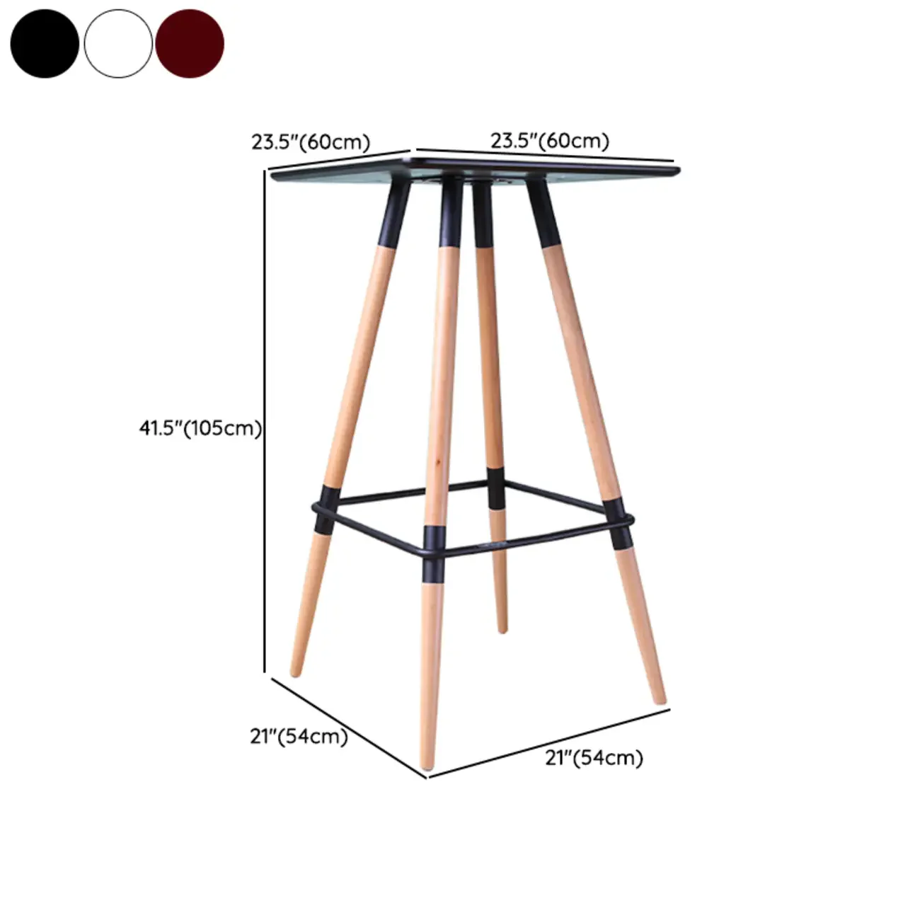 Modern Red Wooden Square Pub Tables