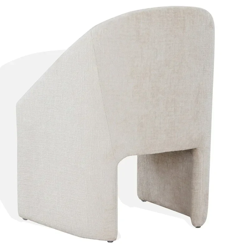 Cream Chenille Upholstered Dining Chair - Single Seat