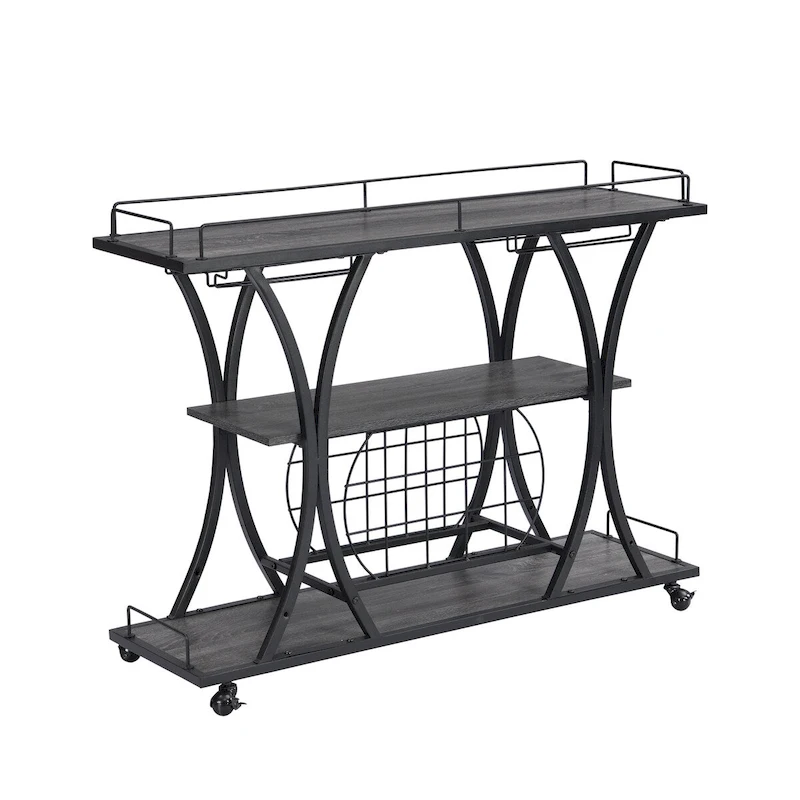 Industrial Bar Cart Kitchen Bar&Serving Cart for Home with Wheels