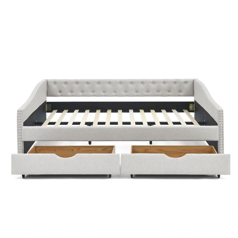 Daybed with Drawers Upholstered Tufted