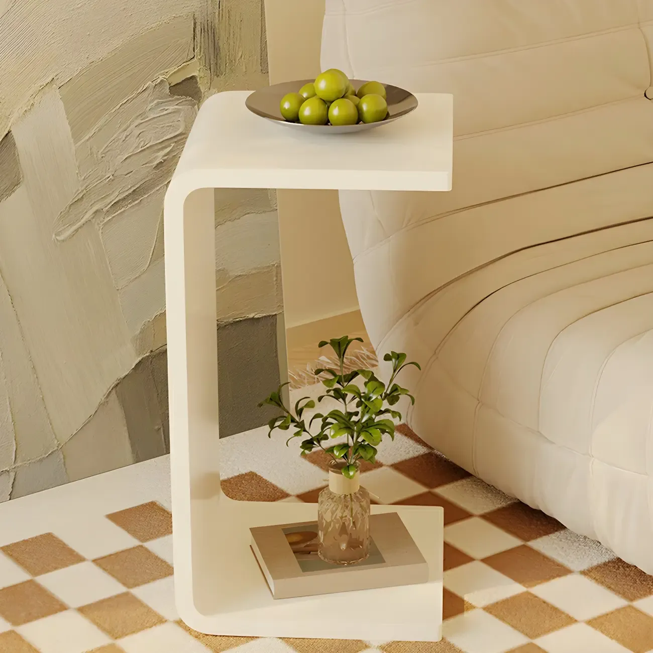 Versatile Acrylic Side Table C-Shaped