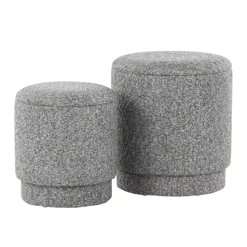 LumiSource Marla Upholstered Ottoman Set Fabric