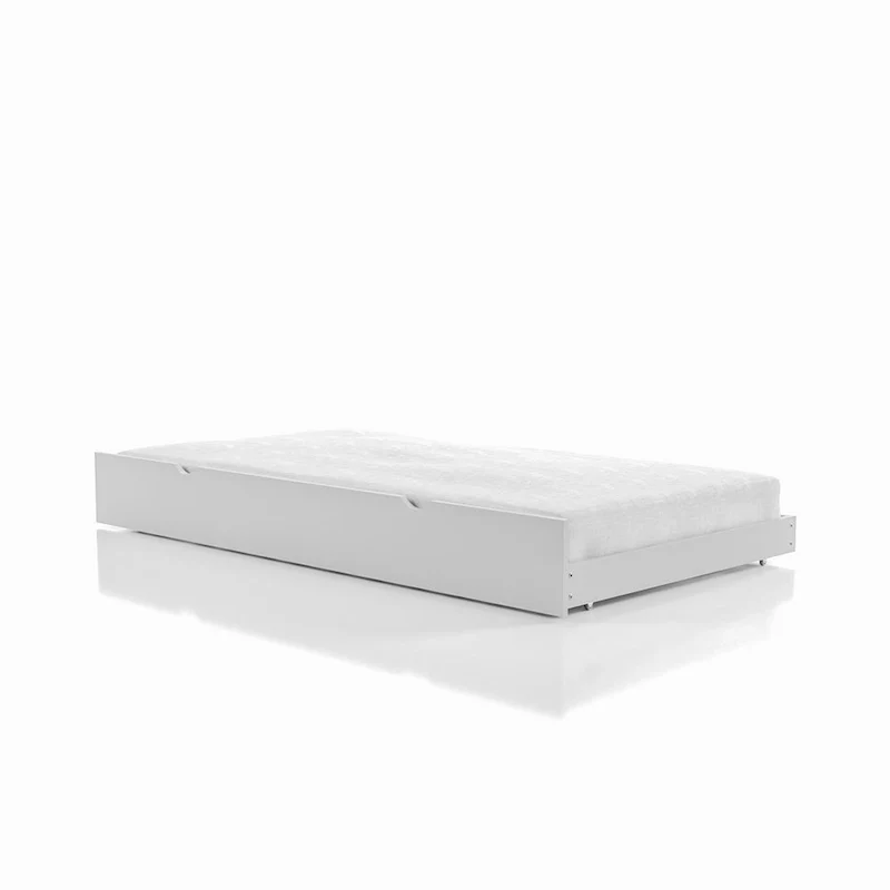 Antique Grey / White Twin Trundle Bed – Transitional Style, Fits 1