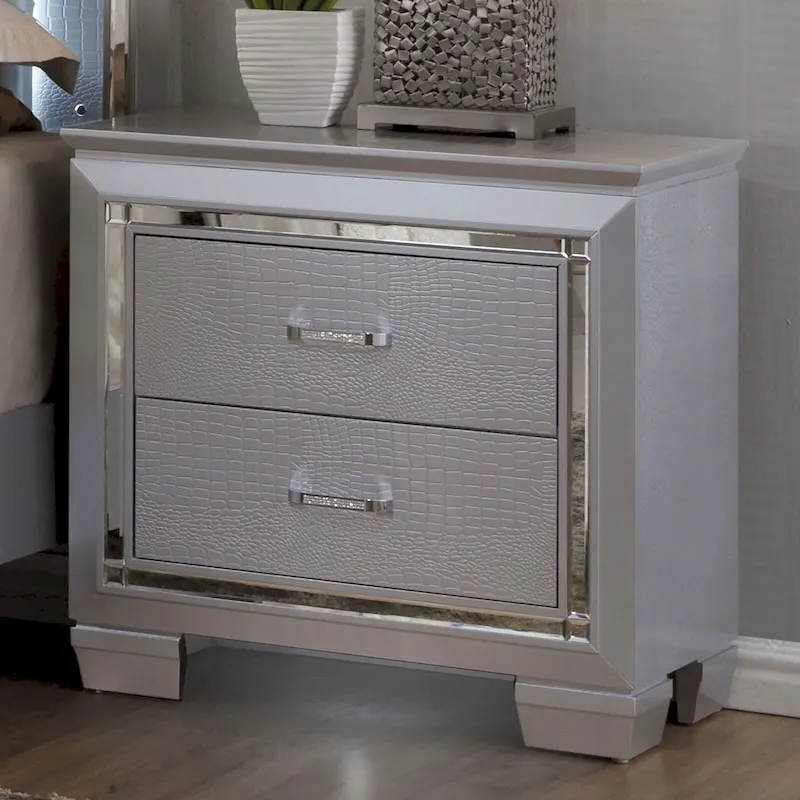 Nightstand Bedside Table with LED Light