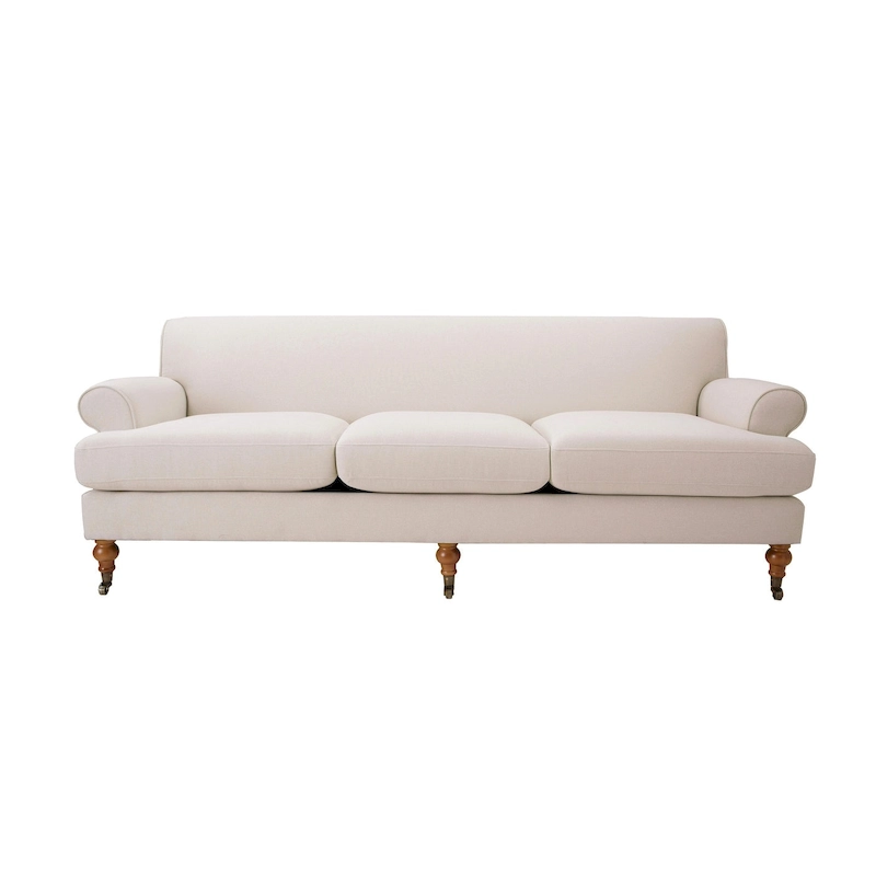 Alana Lawson 88 Inch Living Room Sofa  Three Cushion Couch with Rolled Arms and Tight Back  Minimal Assembly Required