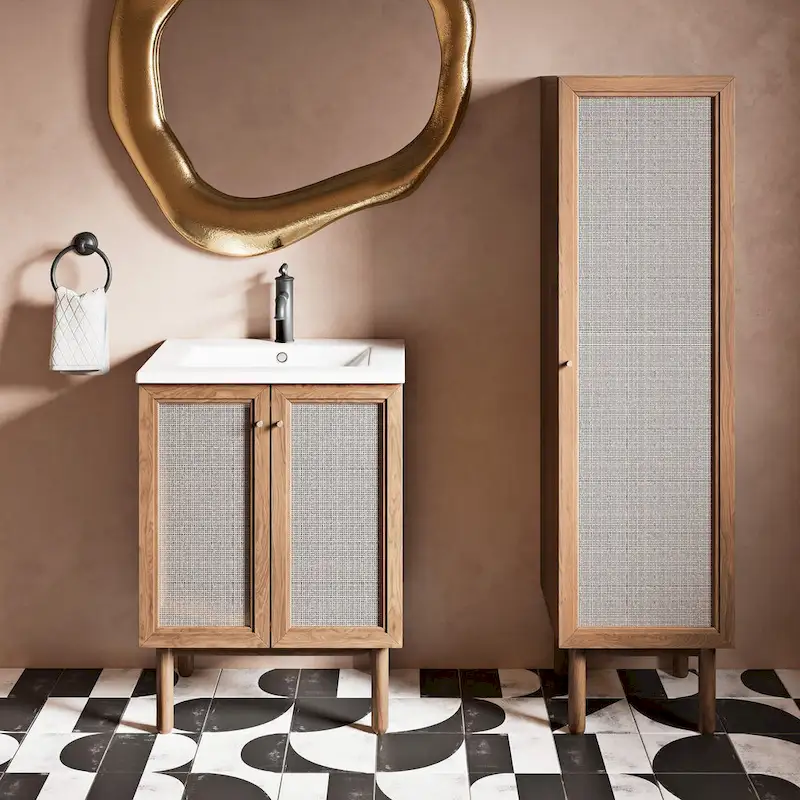 Classe 15 W x 60 H x 15 D Linen Cabinet in Oak