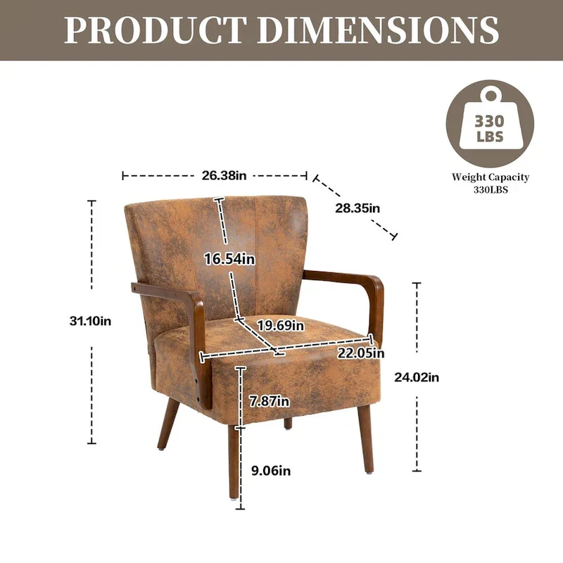 Modern chairs in the living room, wooden frame armchairs