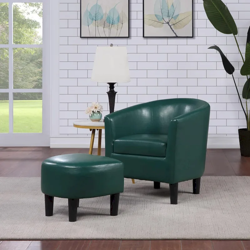 Convenience Concepts Take a Seat Churchill Accent Chair with Ottoman