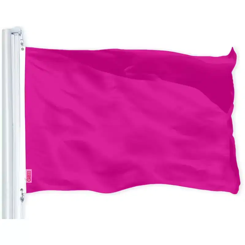 G128 Solid Pink Flag 3x5 Ft LiteWeave Pro 150D Heavy Duty Polyester