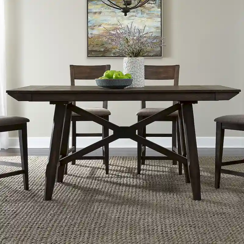 Double Bridge Dark Chestnut Gathering Table Set