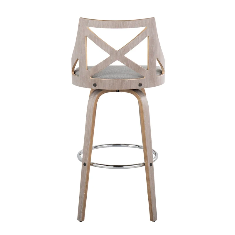 The Gray Barn Charlotte 30 Fixed-Height Bar Stool with Bent Wood Legs (Set of 2)