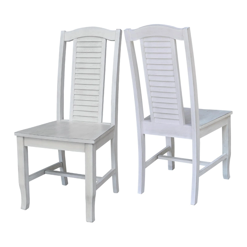 Solid Wood Seaside Dining Chairs - Set of Two