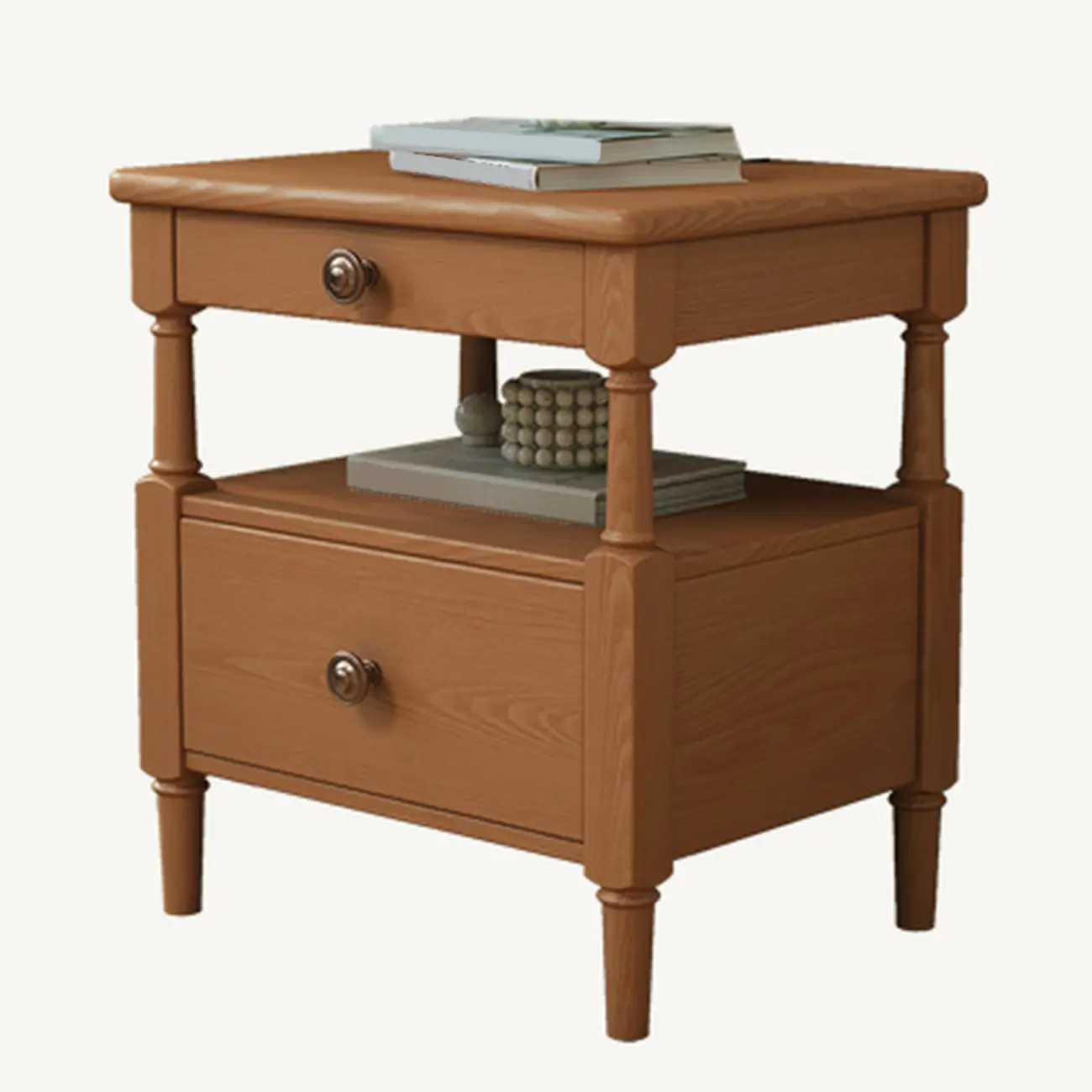 Classic Rectangular 3 Layers Wood Black Nightstand