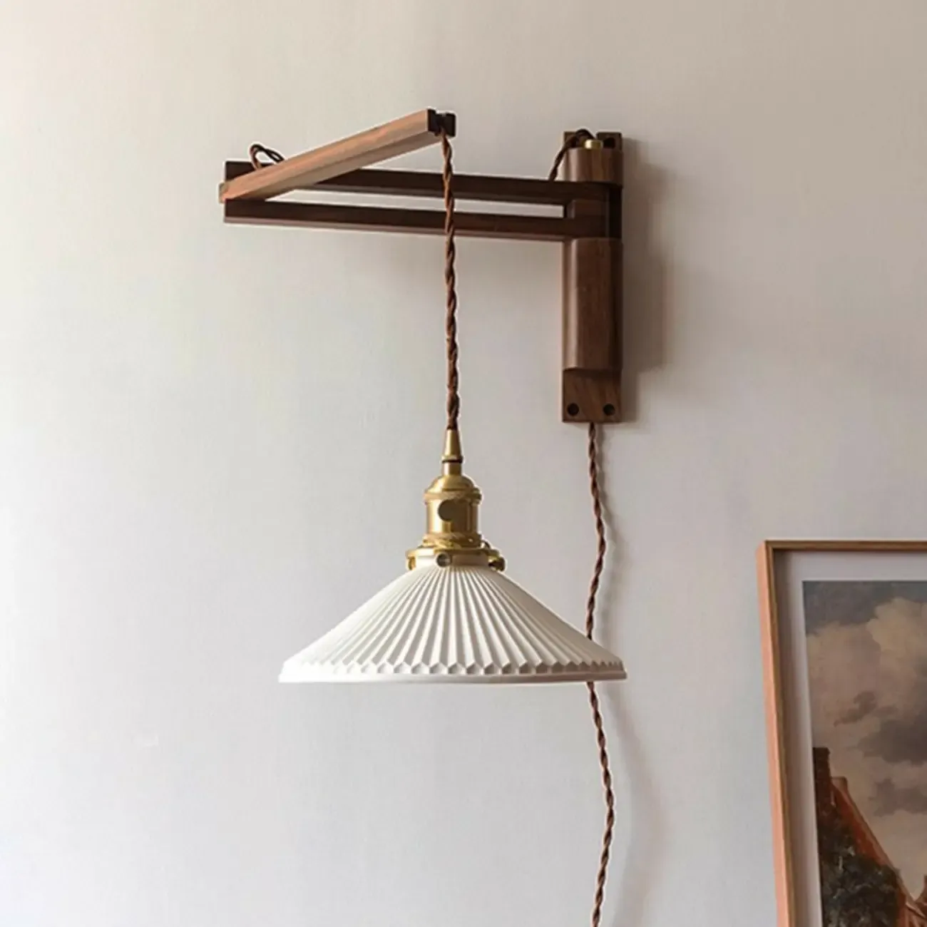 Minimalist Swing Arm Wall Mount Light for Interior Spaces