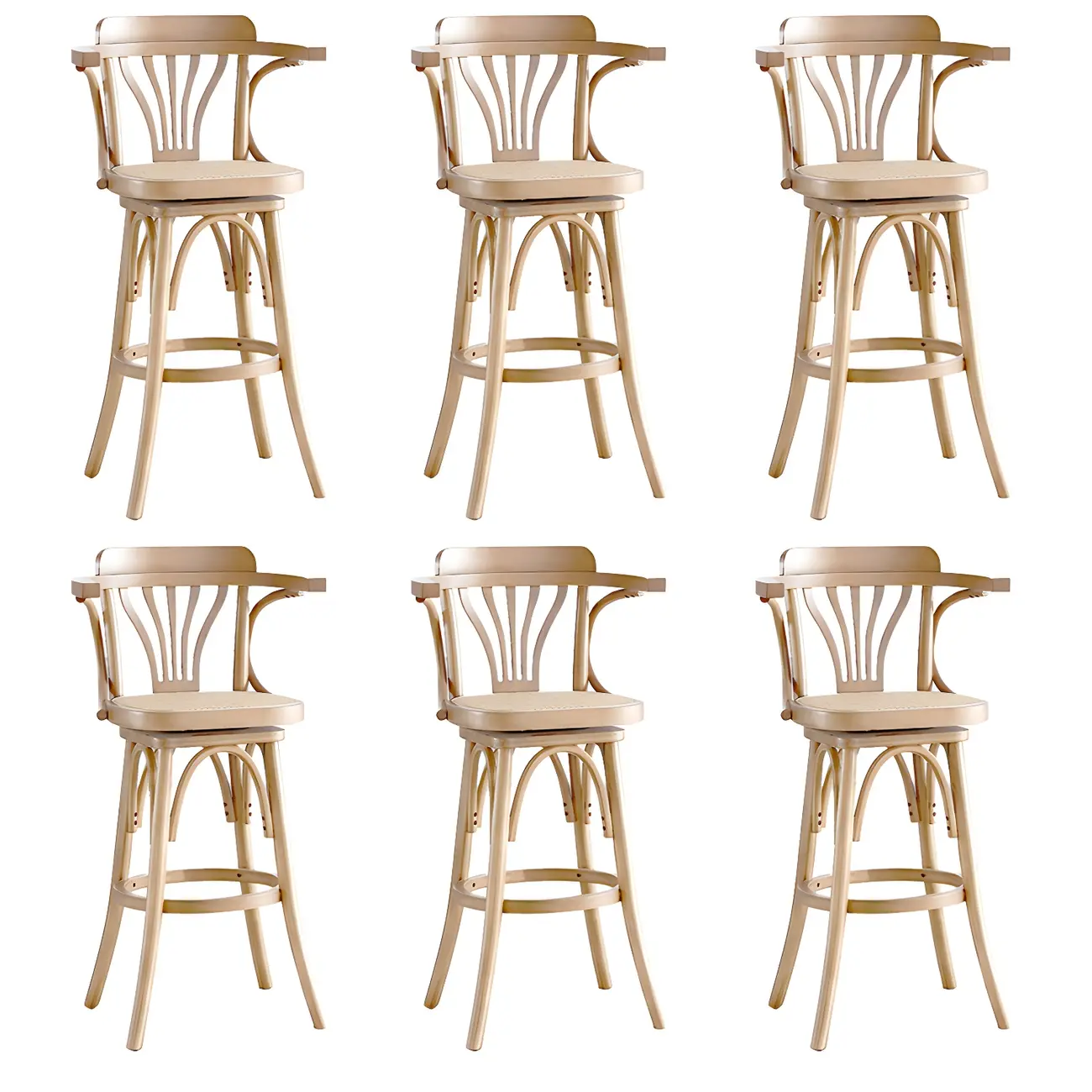 Timeless Square Rattan Wood Low Back Bar Stool in Brown/ Black