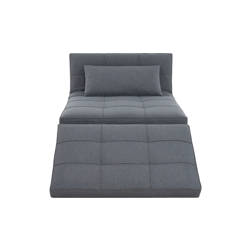 Sleeper Chair Bed, 4 In 1 Multi-Function Convertible Ottoman Bed, Breathable Linen Bed Chair, Convertible Sofa Bed